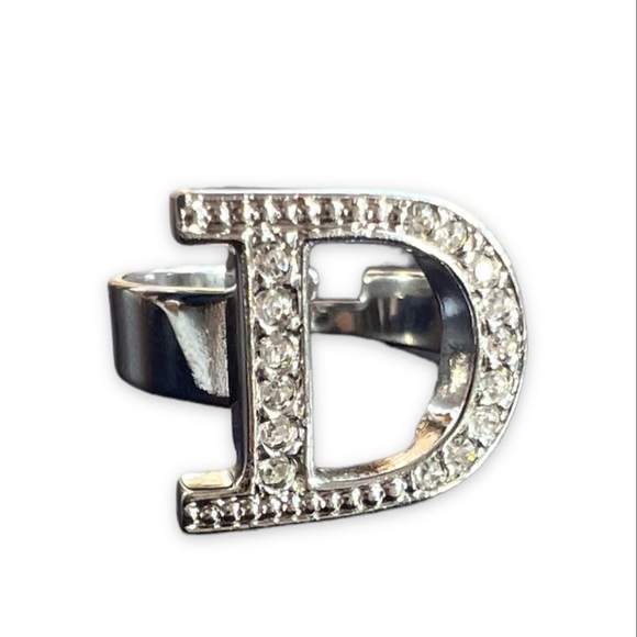 Dior Silver Crystal Initial D Ring - Picture 3 of 9
